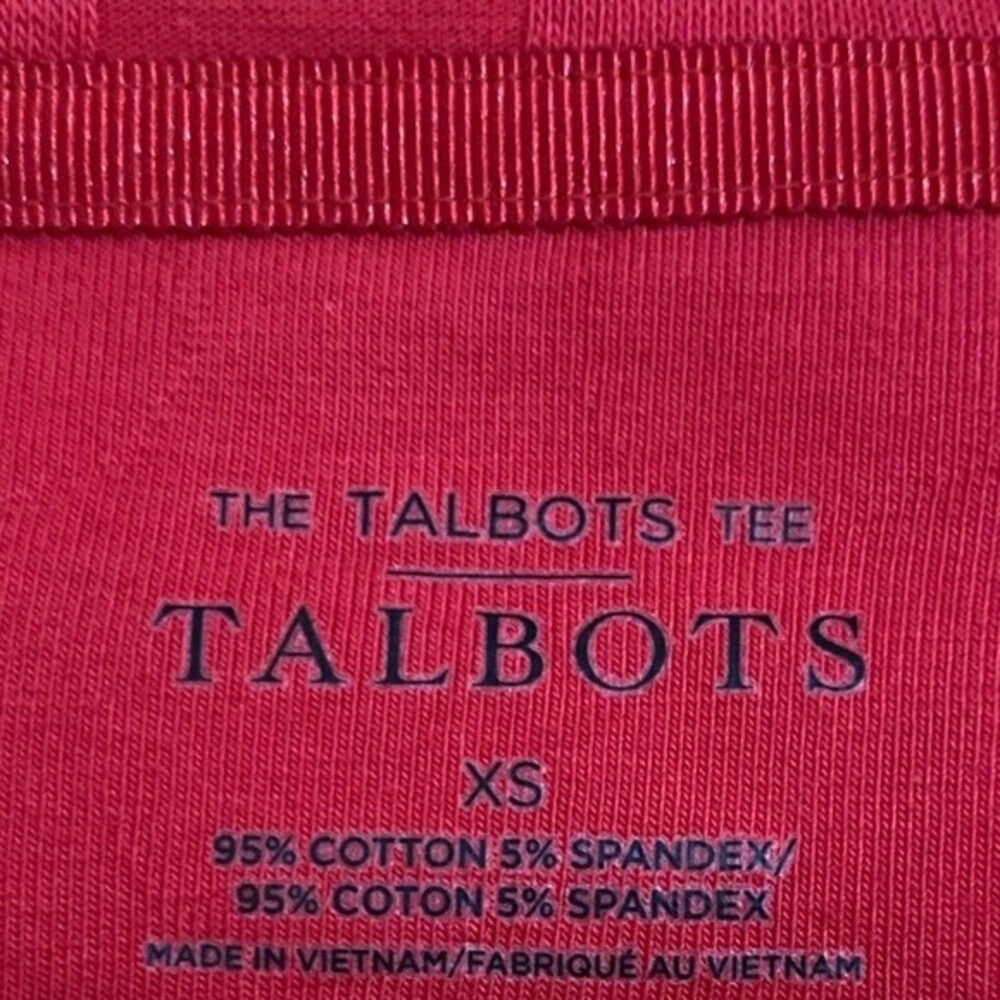 Talbots Women’s Round Neck Red Dotted Detail Long Sleeve Shirt Size XS - Picture 4 of 4